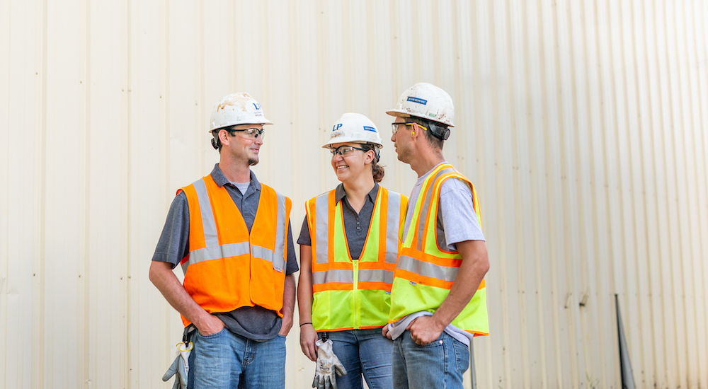 Trabajadores de la construcción de LP