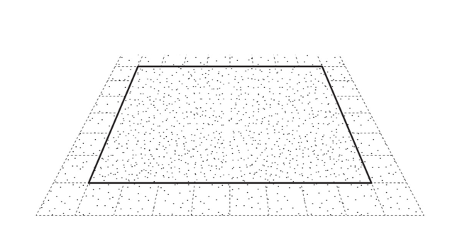 Surface en gravier à l’intérieur de l’espace quadrillé