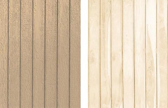 Engineered wood and plywood side by side