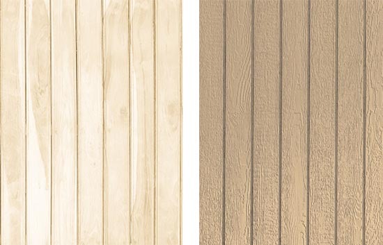 Engineered wood and plywood side by side